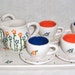Ceramic Little Girls/Child Tea Set - Fun Flowers - Orange, Blue, Green