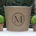 Monogram Burlap Bucket Pail for Wedding or Home....charming rustic chic appeal personalized just for you.