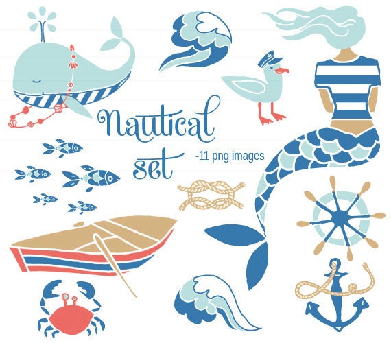 Download Items similar to CLIP ART - Nautical Set - for commercial ...