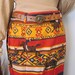 Vintage equestrian print colorblock cotton Wrap Skirt
