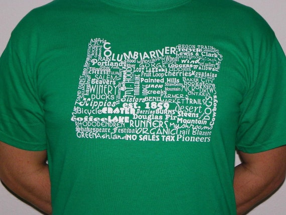 Oregon T Shirt Oregon Tee State of Oregon Word Art Gift for