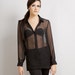 READY TO SHIP Elle swiss dot blouse shirt top black S M
