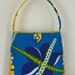 Shoulder Bag - Vintage Blue and Yellow Hawaiian Lei