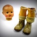 Creepy vintage doll - dismembered composition baby doll, life sized toddler boy in parts