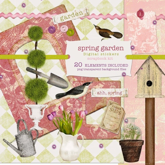 Spring Garden Scrapbooking kit DOWNLOAD