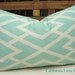 Geometric Diamonds Lumbar Pillow Cover / 12" x 18" / Sea Mist Blue / Cotton / DECORATIVE PILLOW