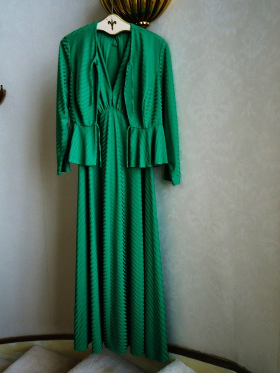 Emerald Green Long Jacket Dress by TheCharmingPast on Etsy