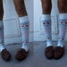 Vintage Knee High Heart White/Red/Blue/Green Socks