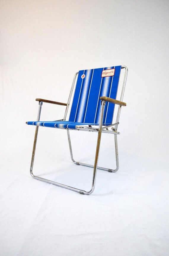 Vintage Airstream Zip Dee Folding Chair Blue