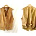 Leather Vest / vintage 80s tan Leather Vest /extra large