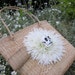 VINTAGE Wicker Purse Day of the Dead upcycled with SUGAR SKULL and white flower