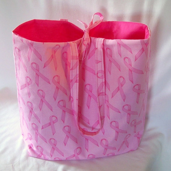 Pink Ribbon Tote Bag Breast Cancer by ColleensDesignsBags ...