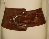 Items similar to Brown Vegan Belt with Silver Metal Rigging Dee Accent ...