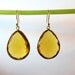 22k Gold Vermeil Bezel Set Framed Citrine Drop Earring - Birthday Gift - Wedding Jewelry - Bridesmaids Jewelry