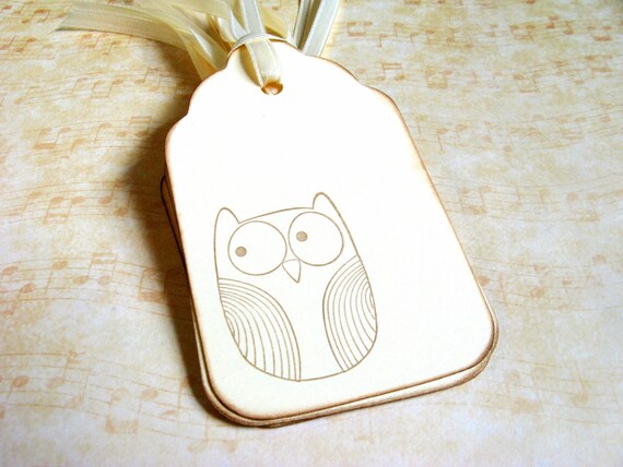 items similar to 8 owl gift tags cream party favor tags woodland