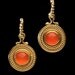 Old World Gold Carnelian Earrings RESERVED for ELLENSIGERSON only