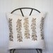 Phyllis Ann handprinted hemp pillow cover 20 x 20 in metallic gold
