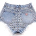 Vintage Light Blue GUESS Denim Studded Shorts Size 27/ Medium