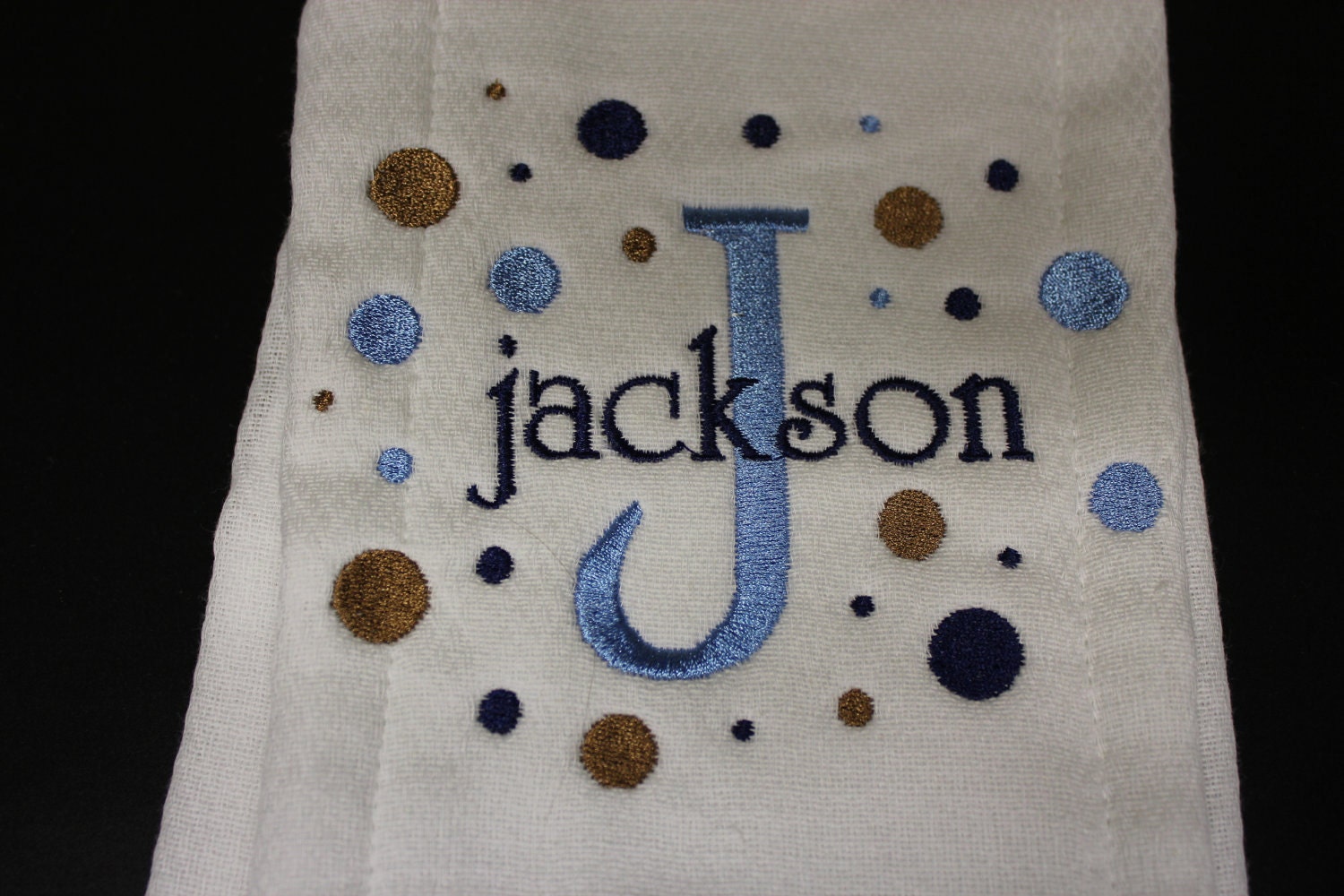 Personalized Embroidered Baby Burp Cloth Boy by SilverCreekDT