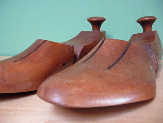 Vintage Wooden Shoe Forms. Pair of wood shoe by CloverLaneMarket