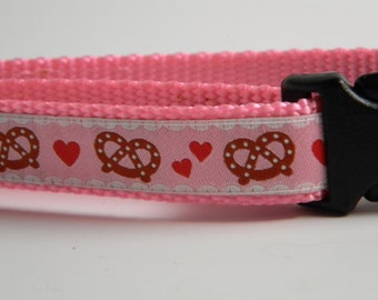 Bavarian Pretzel Dog Collar- Pink
