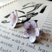 Flowers in White and Soft Burgundy -- glass enamel post earrings