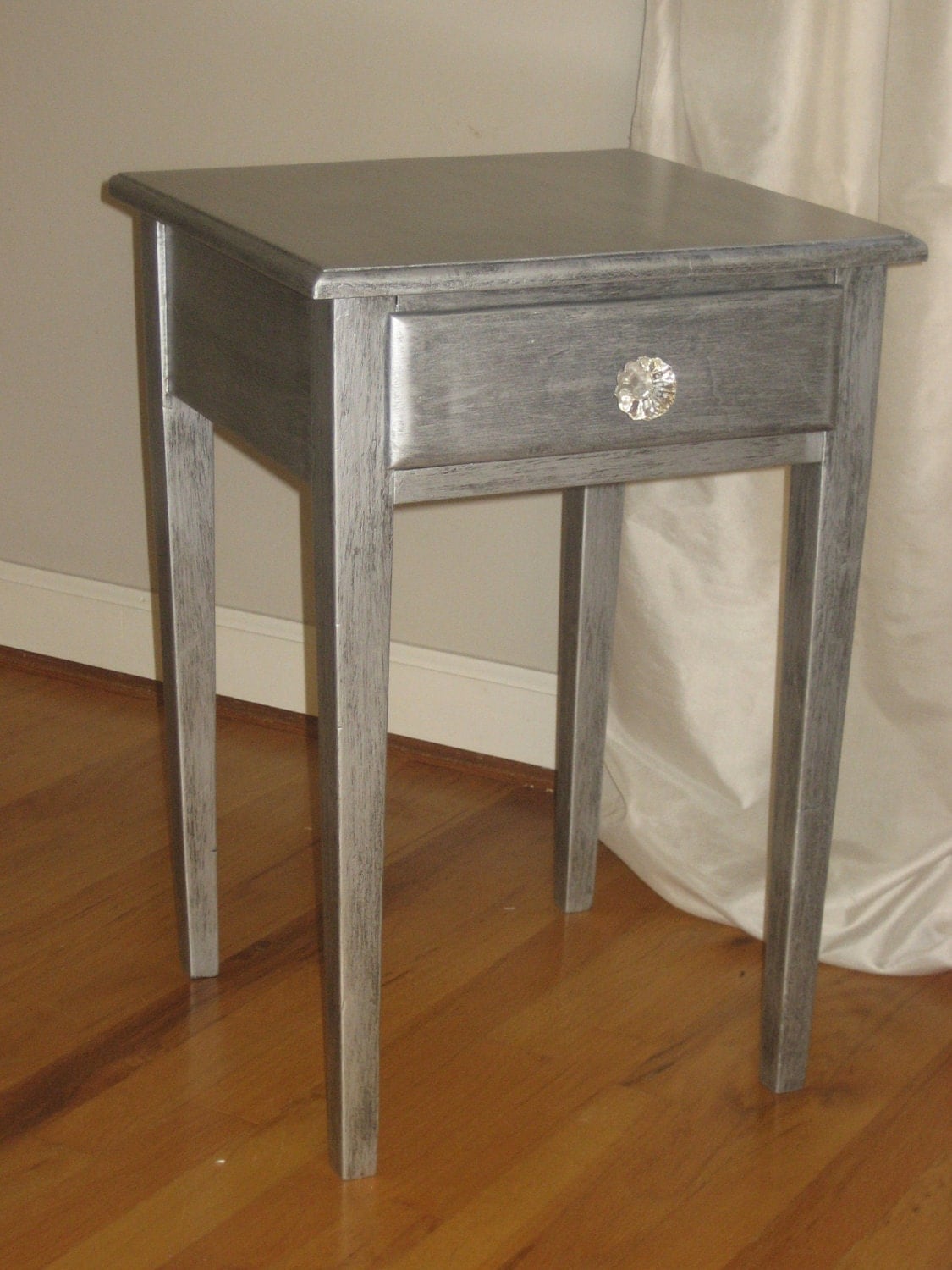 Silver Side Table by reStyledFurnishings on Etsy