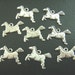 6 HORSE Charm Pendants 13x20mm . Silver pewter metal chs0809