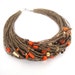 Natural linen necklace / wooden necklace / multristrand necklace / eco jewelry