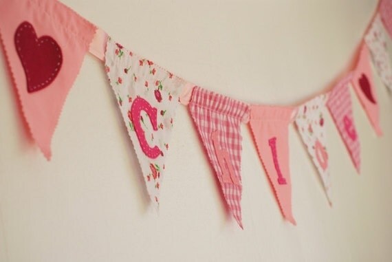 Pink Personalised Baby Bunting by cakenjelly on Etsy