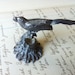 Vintage Pewter Bird Pen Holder