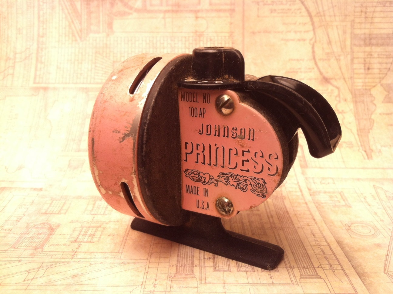 RESERVED Vintage Johnson Pink 'Princess' Fishing Reel