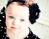 Items similar to NEW - Large Black Shabby Chic Flower on a Black Lace