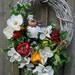 Floral Wreath, Kitchen Decor, Italian Chef, Cottage Chic Magnolias, Fruits,Vegetables