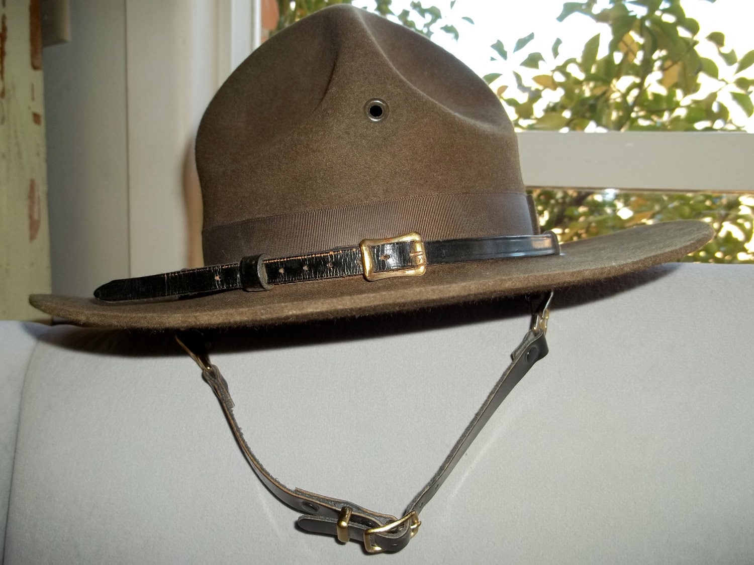 Vintage Park Ranger Hat with Leather Chin Strap