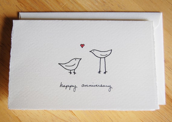 cute anniversary card simple love birdslittleshopofellesee