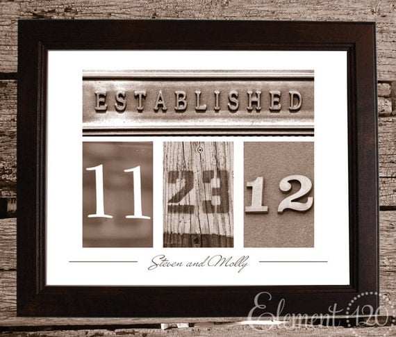 Personalized Wedding Date Frame with Number by Element120photos
