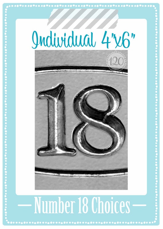 items similar to 4x6 number 18 individual print on etsy