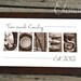 Personalized Wedding Gift for Couples, Found Art Gift, Alphabet Photography Letter Art, 10x20 Modern Brown Frame