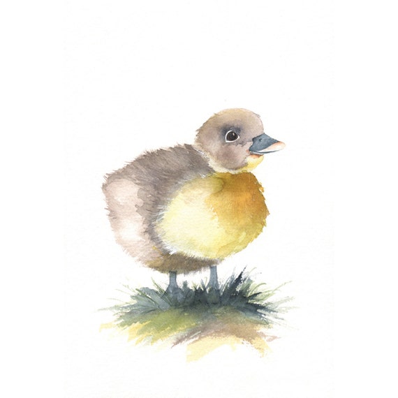 Items similar to Duckling painting- D014- PRINT of watercolor painting ...