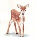 Deer Painting watercolor painting print A4