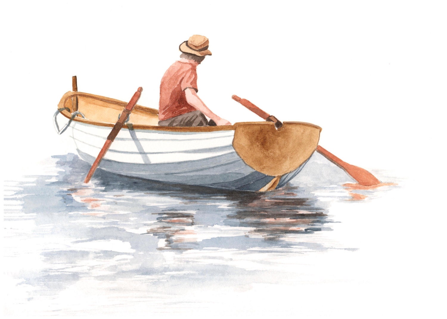 Boat Painting B054 print of watercolor painting by 