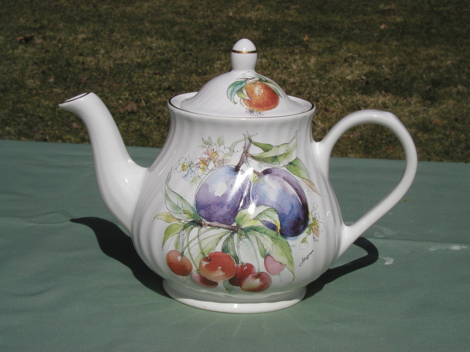 Arthur Wood & Son Teapot Plums and Cherries by TeaTimesCreations