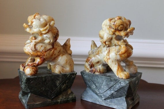 jade foo dog statues