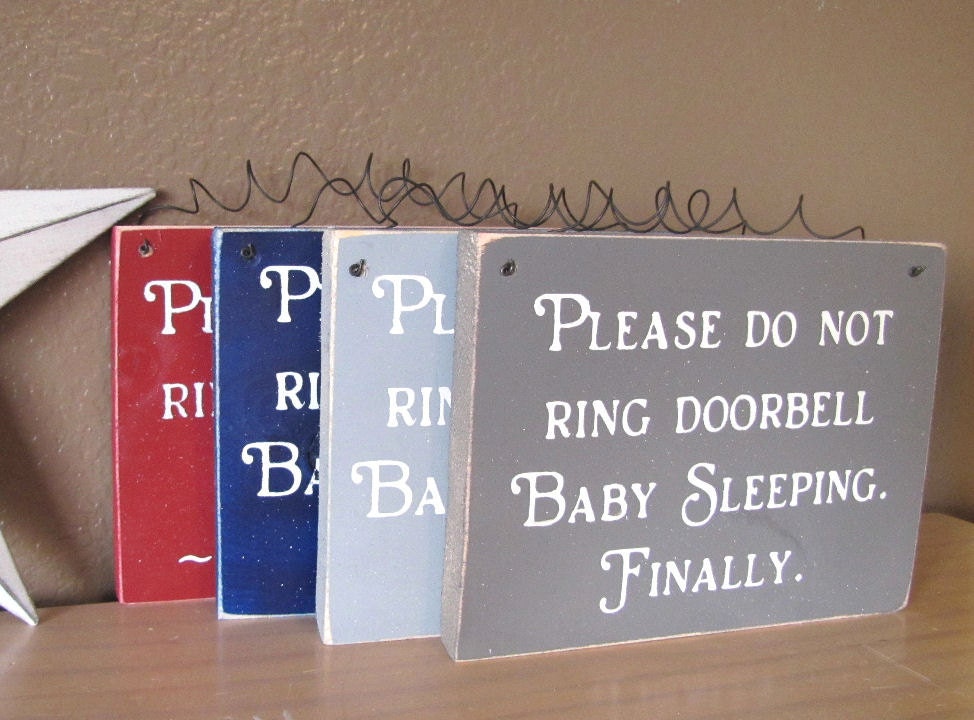 READY TO SHIP Please Do Not Ring Doorbell Baby Sleeping Wood