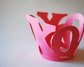 Valentines Day XOXO Cupcake Wrappers In Your Choice of Color Qty 12 By Your Little Cupcake