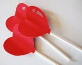 Burning Red Heart Cupcake Toppers Set of 12 By Your Little Cupcake