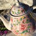 Charming ARTHUR WOOD and SONS Chintz Teapot, Pink, Floral, Staffordshire, England