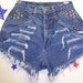 Vintage Rockies High Waisted Denim Shorts - Studded--- -Waist 25 inches
