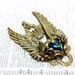 Valkyrie (Gold/Blue) Aged brass filigree pendant Fantasy mythology inspired jewelry Vintage victorian steampunk gothic style